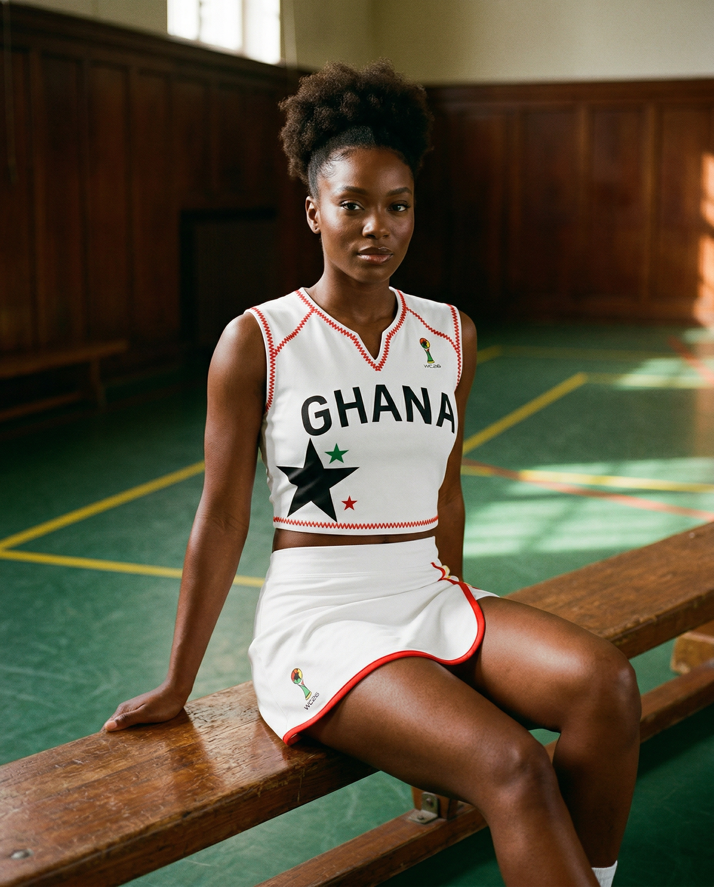 Ghana Stitched Crop Top (Accra Red)