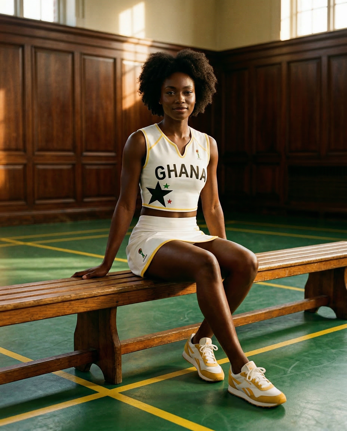 Ghana Stitched Crop Top (Gold Coast Yellow)
