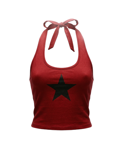 Ghana Halter Crop Top (Accra Red)