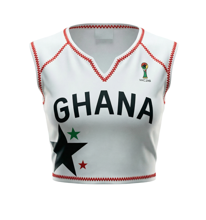 Ghana Stitched Crop Top (Accra Red)