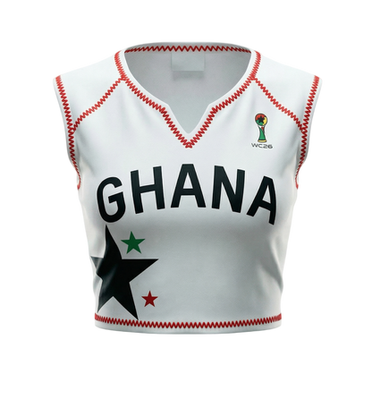 Ghana Stitched Crop Top (Accra Red)