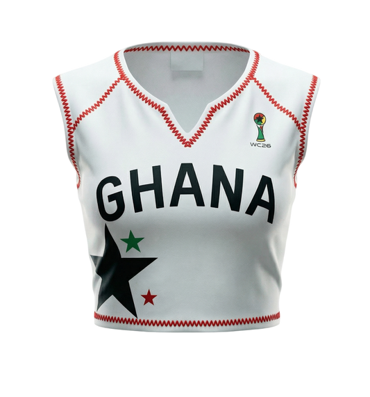 Ghana Stitched Crop Top (Accra Red)