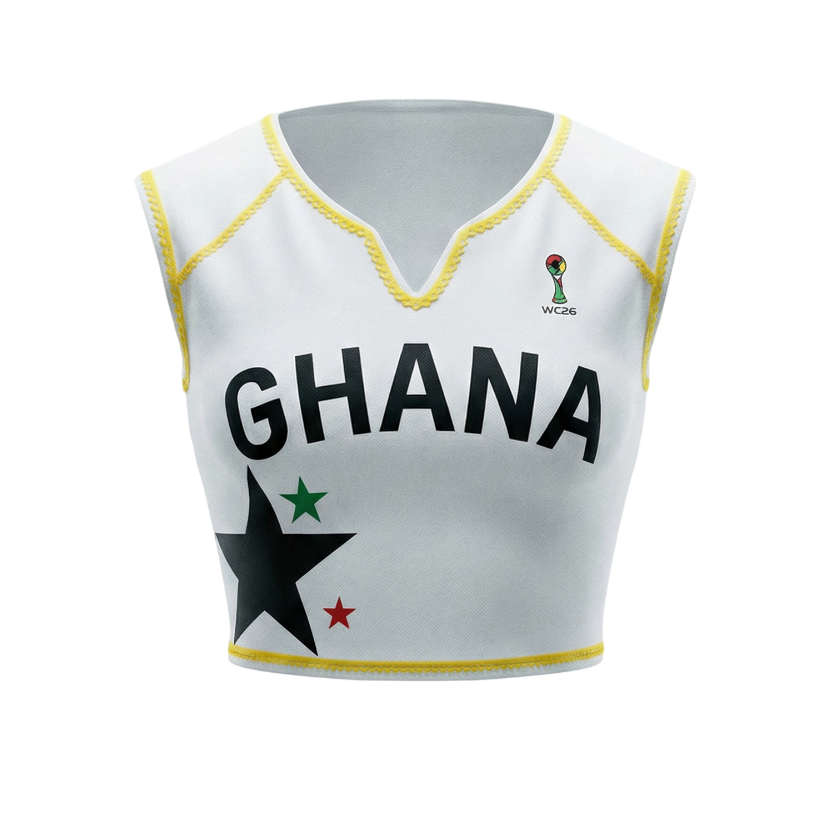 Ghana Stitched Crop Top (Gold Coast Yellow)
