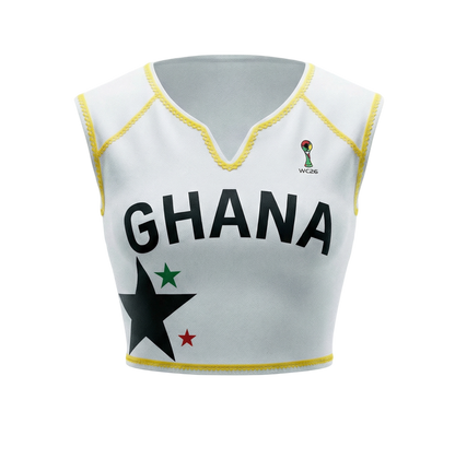 Ghana Stitched Crop Top (Gold Coast Yellow)